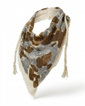 Banu bandana – hand-beaded bronze and silver, side view
