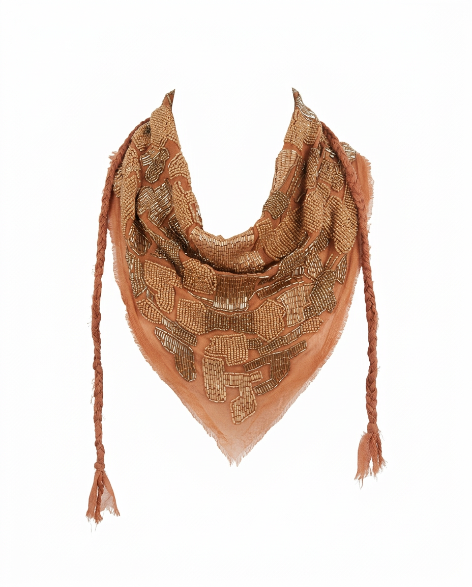 Banu bandana – hand-beaded bandana, image 1